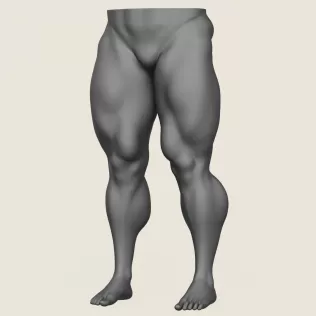 Muscular Man Leg Pose 01