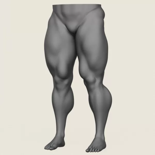 Muscular Man Leg Pose 01 - Model preview 1
