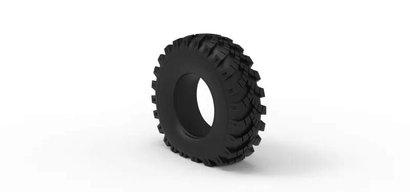 Military Ural tire OI-25 deflated Scale 1:25 - Model preview 7
