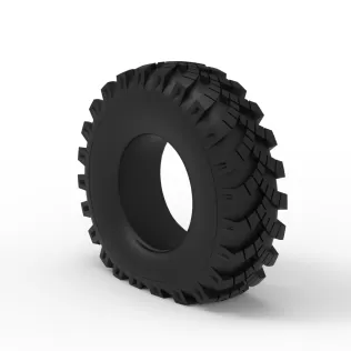 Military Ural tire OI-25 deflated Scale 1:25 - Model thumbnail 7