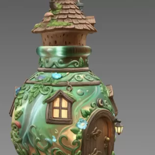 Mushroom Potion House STL File for 3D Print - Model thumbnail 7