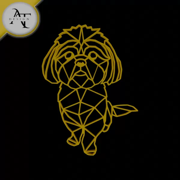 Dog - Geometric - 2D Wall Art Decor - Model preview 1