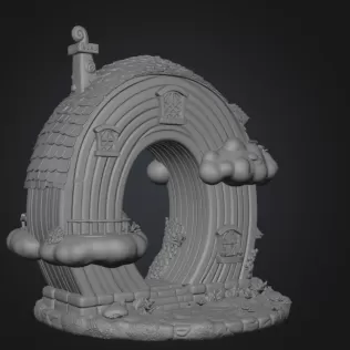 Rainbow Fantasy House STL File for 3D Printing - Model thumbnail 8
