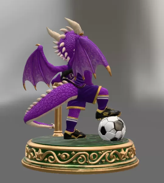 Fantasy Football Dragon STL for 3D Printing - Model preview 6