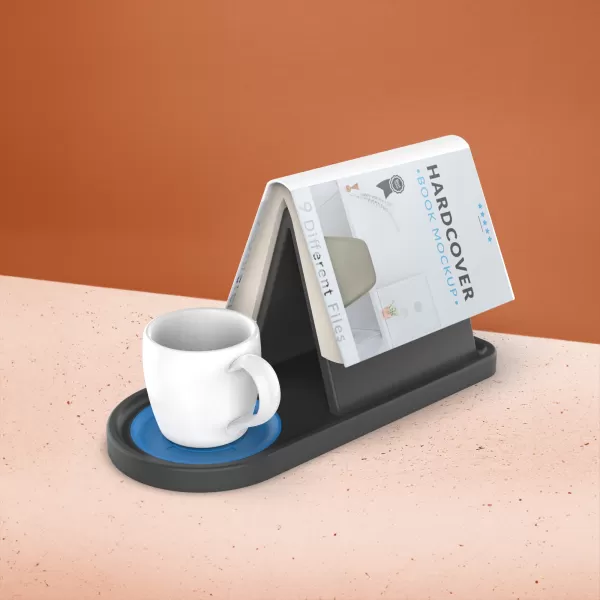 Triangle Book Holder, Tablet; Kindle; Cup Holder, Table or Night - Model preview 3
