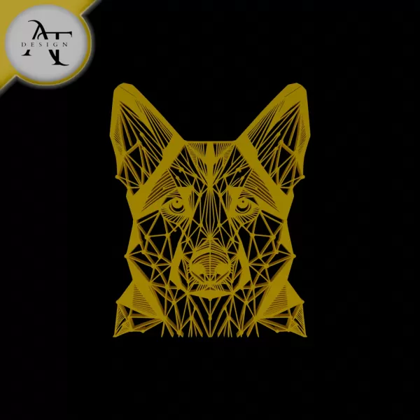 Dog - Geometric - 2D Wall Art Decor - Model preview 1