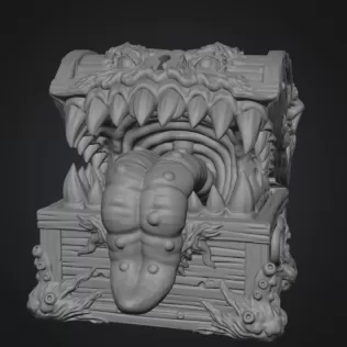 Mimic Treasure Chest Monster STL File for 3D Print - Model thumbnail 11
