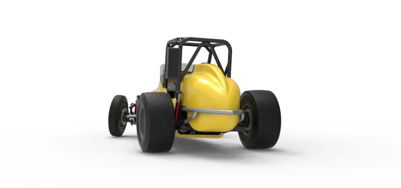 Dirt Silver Crown Champ car while turning Version 2 Scale 1:25 - Model preview 15