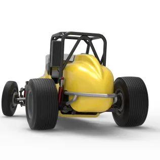 Dirt Silver Crown Champ car while turning Version 2 Scale 1:25 - Model thumbnail 15