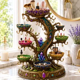 Enchanted Crystal Jewelry Tree STL File for 3D Print - Model thumbnail 2
