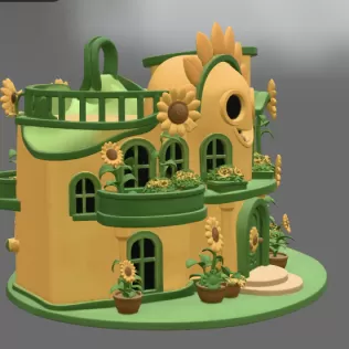 🌻 Happy Sunflower House STL File for 3D Print - Model thumbnail 12