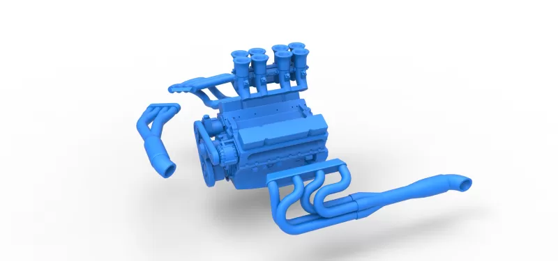 Engine V8 for Supermodified race car Version 3 Scale 1:25 - Model preview 20