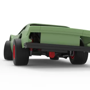 Vintage Dirt late model Race car Version 3 while turning 1:25 - Model thumbnail 15