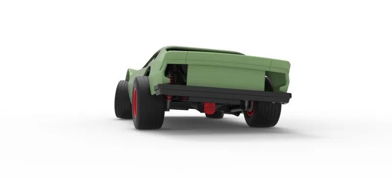 Vintage Dirt late model Race car Version 3 while turning 1:25 - Model preview 15