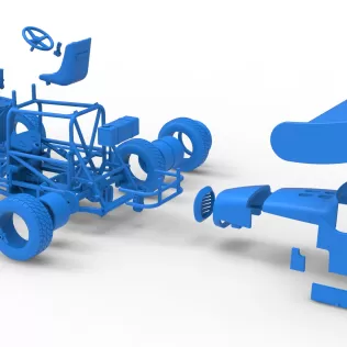 Vintage Winged Supermodified stock car for Dirt V2 Scale 1:25