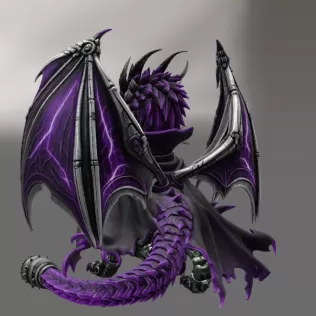 Shadow Mecha Dragon STL File for 3D Print - Model thumbnail 11