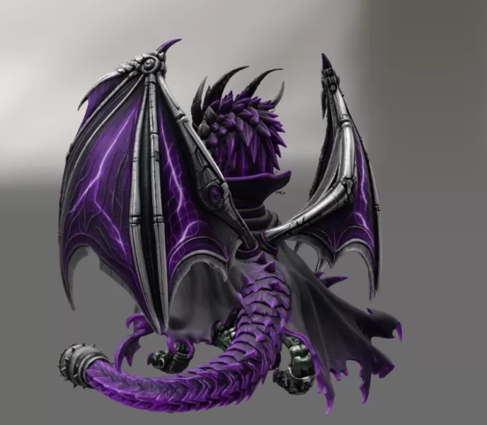 Shadow Mecha Dragon STL File for 3D Print - Model preview 11