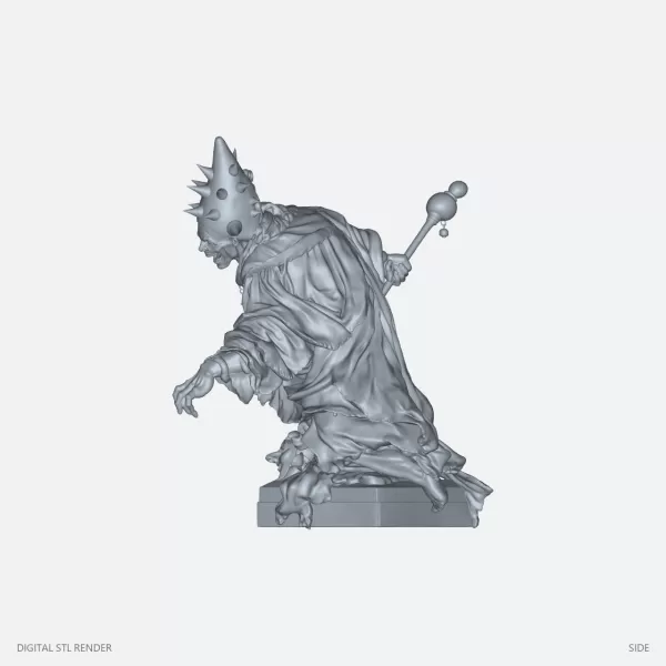 Spiked Crown Sorcerer Figurine - 100 mm STL - Model preview 3