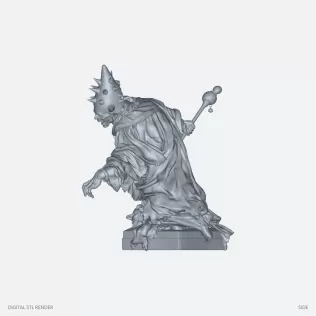 Spiked Crown Sorcerer Figurine - 100 mm STL - Model thumbnail 3