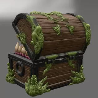 Mimic Treasure Chest Monster STL File for 3D Print - Model thumbnail 8