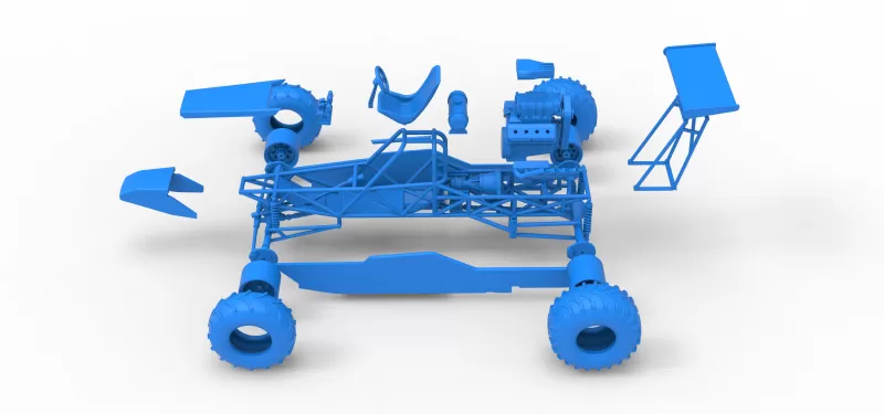 Vintage Mud dragster Scale 1:25 - Model preview 23