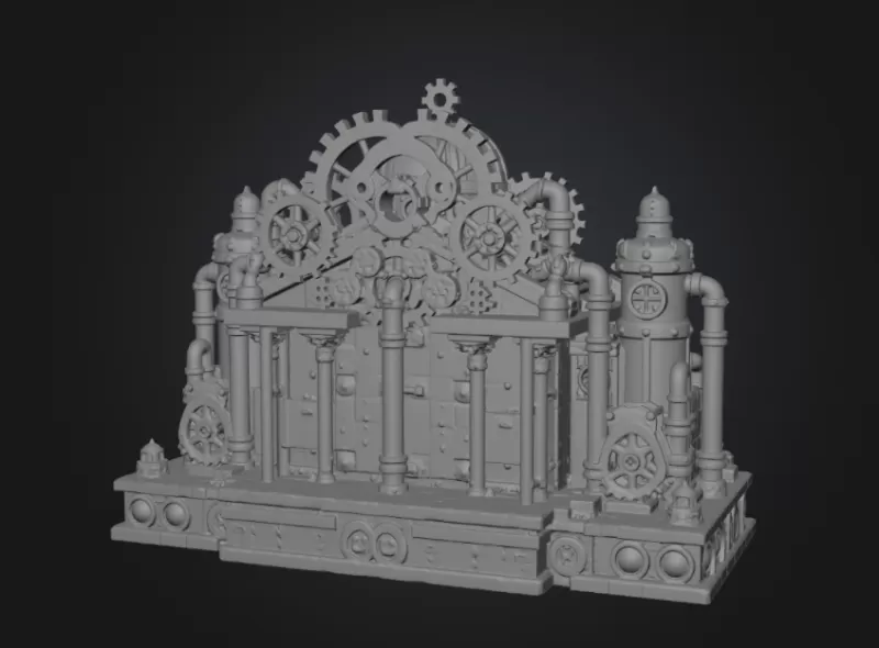 Grand Steampunk Gearworks Castle STL File for 3D Print - Model preview 13