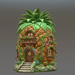 Pineapple Fantasy House STL File for 3D Printing - Model thumbnail 3