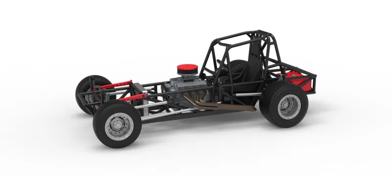 Vintage Dirt Modified stock car Base Version 6 Scale 1:25 - Model preview 1