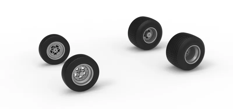 Wheel Set of Dirt Silver Crown Car Scale 1:25 - Model preview 1