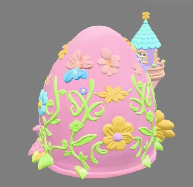 Fantasy Egg Fairy House STL File 3D Printable - Model preview 6