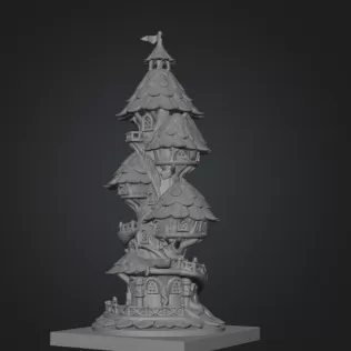 Advertising Enchanted Spiral Tree Tower STL File 3D Printable Fa - Model thumbnail 9