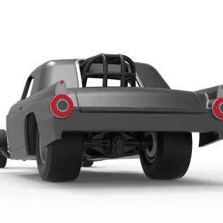 Front engine old school dragster with shell V12 Scale 1:25 - Model thumbnail 15