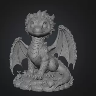 Blossom Heart Dragon STL File for 3D Print - Model thumbnail 8