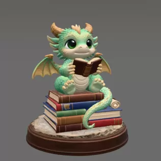 Reading Dragon STL File for 3D Print - Model thumbnail 7
