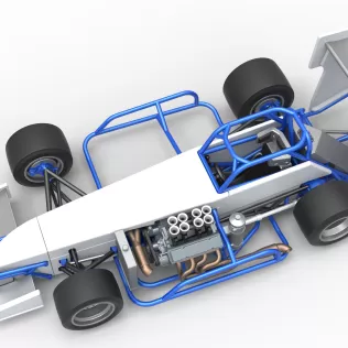 Supermodified front engine race car V4 Scale 1:25 - Model thumbnail 4