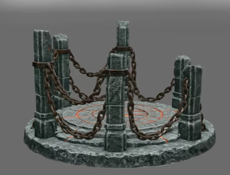 Ancient Chain Portal STL File for 3D Print - Model preview 9