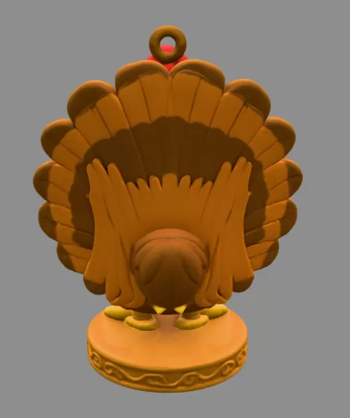 Cute Turkey with Heart – STL File for 3D Printing - Model preview 5
