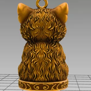 Cute Cat Pendant — Heart Holding Figurine - Model thumbnail 4