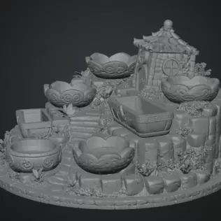 Fantasy Village Jewelry Organizer STL File for 3D Print - Model thumbnail 14