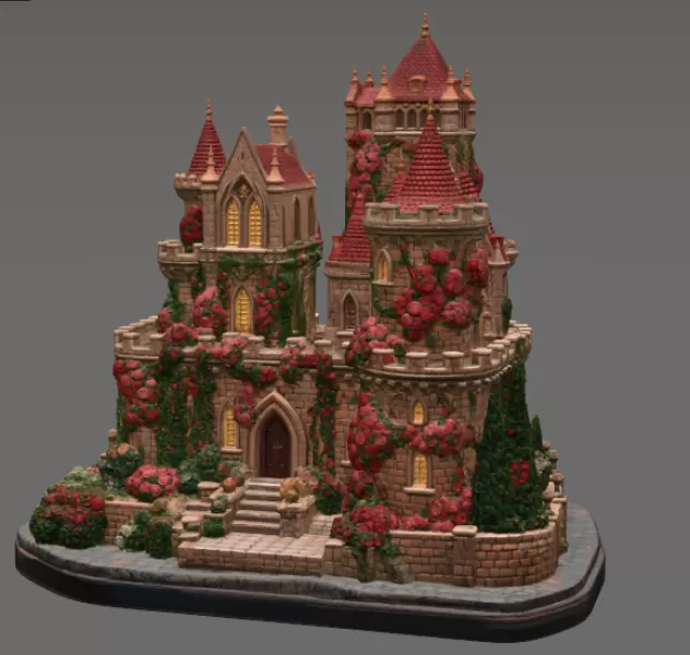 Bougainvillea Castle STL File for 3D Print - Model preview 10