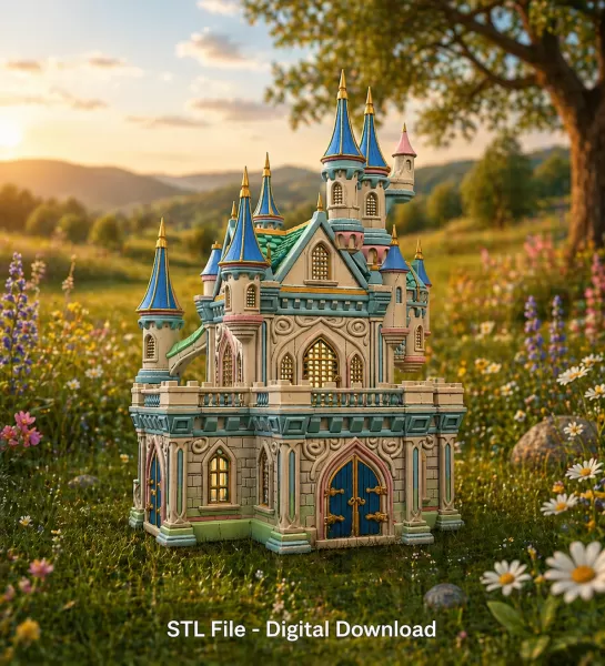Enchanted Fantasy Castle Miniature STL File for 3D Print - Model preview 2