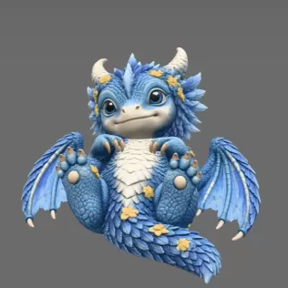 Bluebell Baby Dragon STL File for 3D Print - Model thumbnail 4