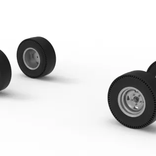 Wheel Set of Vintage AWD dragster Scale 1:25 - Model thumbnail 7