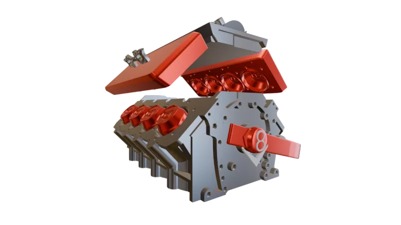 COOLER/SUPPORT FOR V8+4 ENGINE - Model preview 1