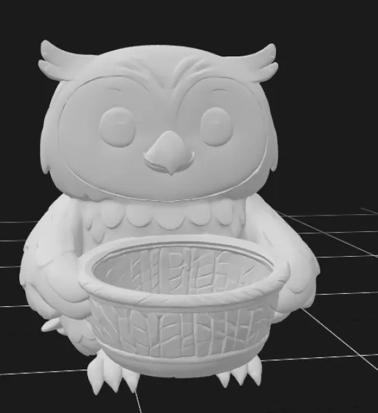 Owl Holding Gift Basket - Model preview 2