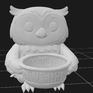 Owl Holding Gift Basket - Model thumbnail 2