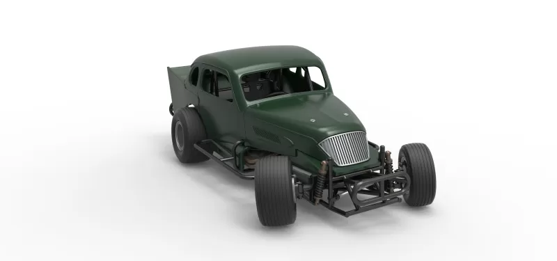 Vintage Dirt Modified stock car while turning Scale 1:25 - Model preview 26