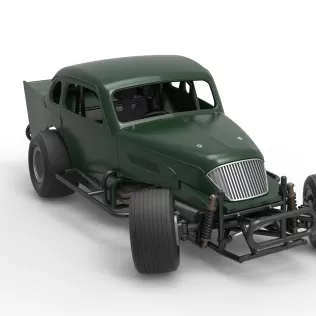 Vintage Dirt Modified stock car while turning Scale 1:25 - Model thumbnail 26