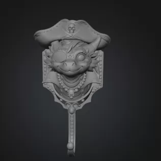 Pirate Dragon Key Holder STL File for 3D Print - Model thumbnail 8