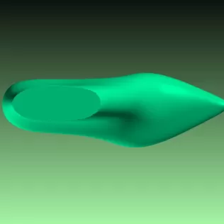 Women's Pointed Toe Pump Shoe Last 3D Model STL Printable High H - Model thumbnail 6